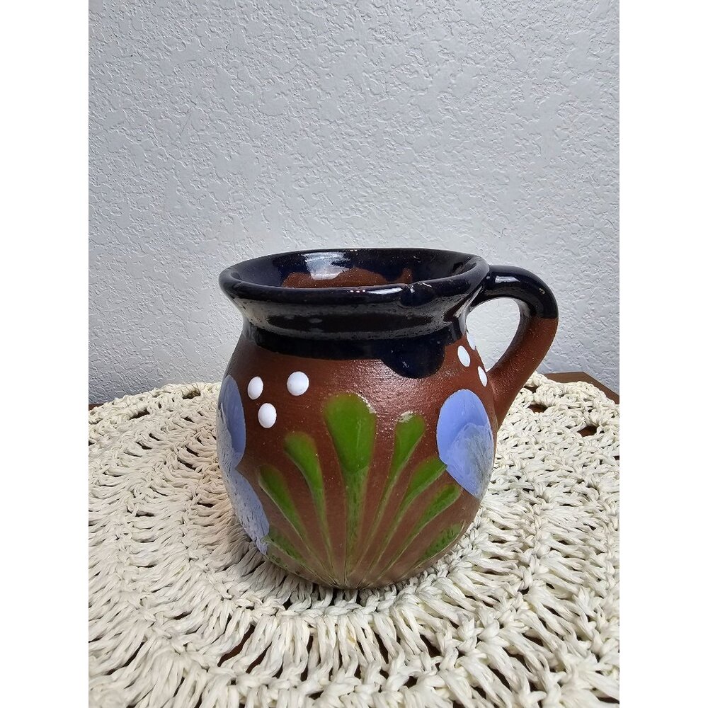 Mexican Hand painted Pottery Pitcher - Picture 3 of 10